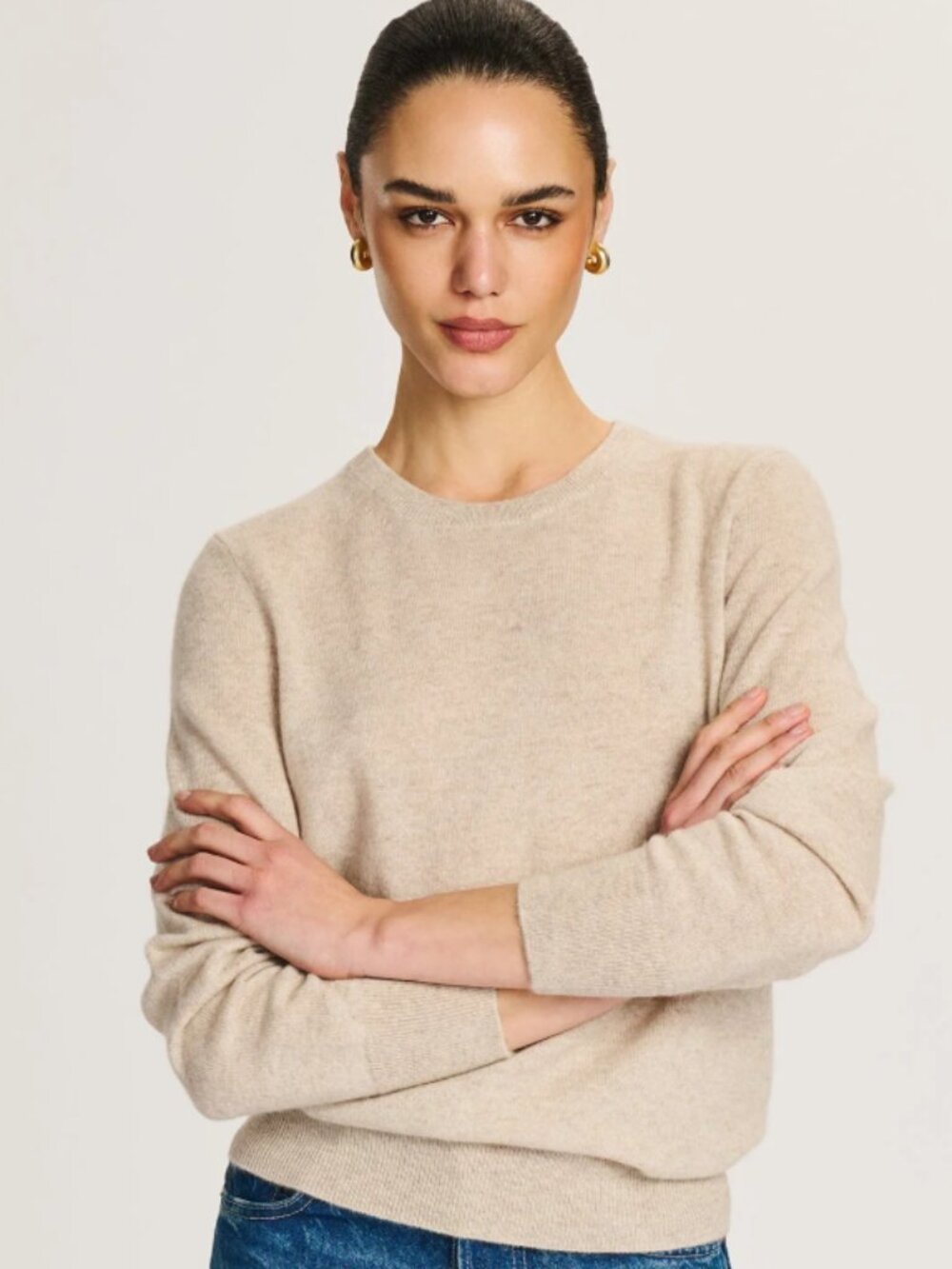 NAADAM I NWT The Original Crewneck Cashmere Classic Sweater in Oat Beige, M
